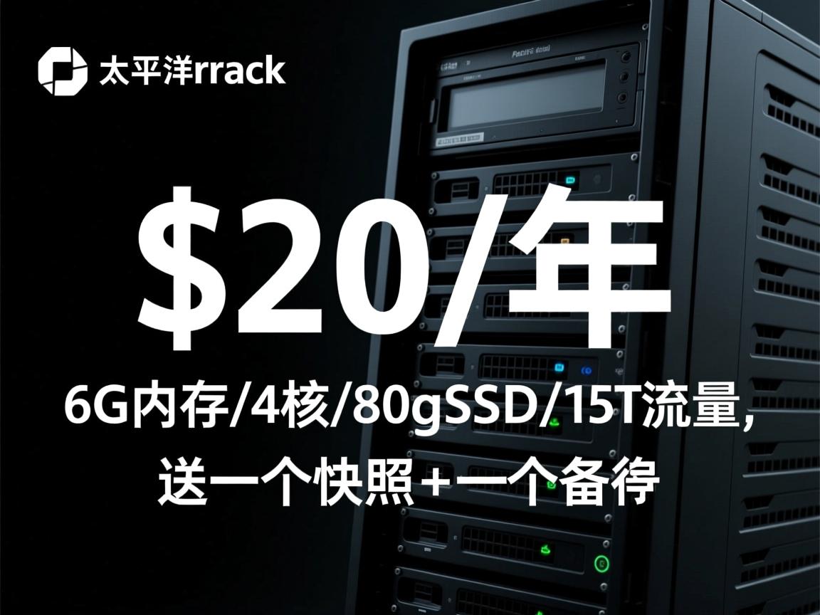 pacificrack：先到先得，$20/年，6G内存/4核/80gSSD/15T流量，送一个快照+一个备份