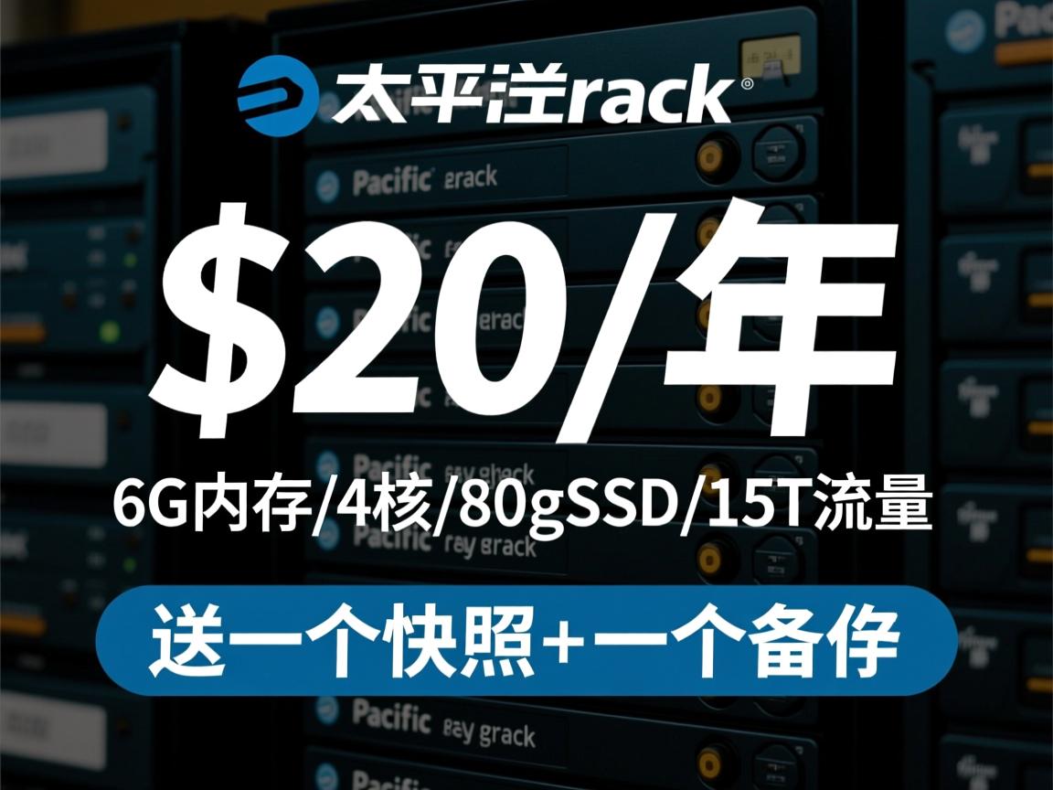 pacificrack:先到先得,$20/年,6G内存/4核/80gSSD/15T流量,送一个快照+一个备份 第2张 pacificrack:先到先得,$20/年,6G内存/4核/80gSSD/15T流量,送一个快照+一个备份 第2张
