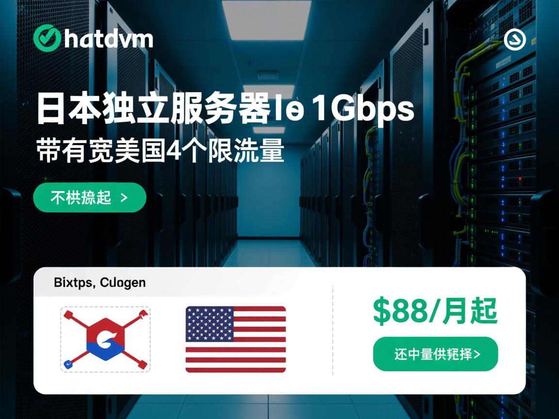 budgetvm：日本独立服务器，1Gbps带宽，不限流量，$88/月起，还有美国4个机房可供选择  第2张