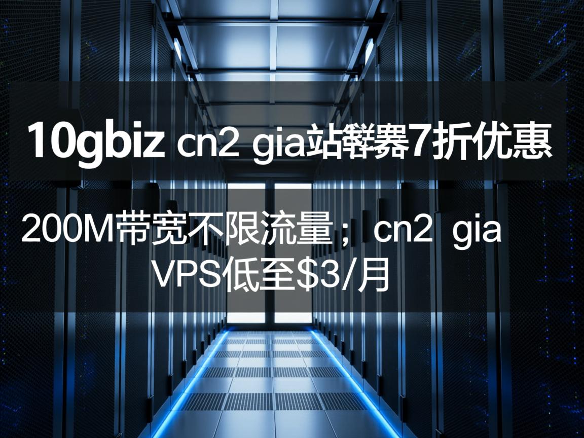 10gbiz：洛杉矶cn2 gia站群服务器7折优惠，200M带宽，不限流量；cn2 gia vps低至$3/月  第1张