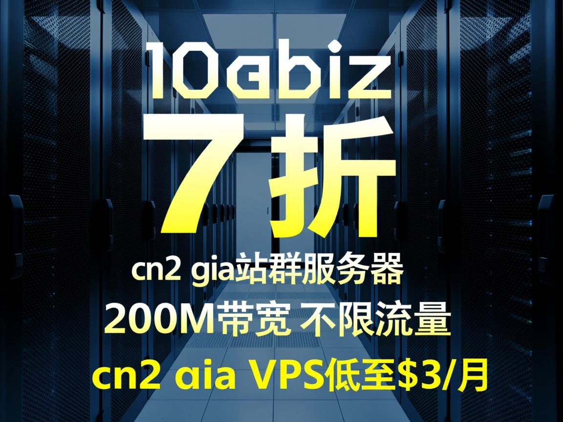 10gbiz：洛杉矶cn2 gia站群服务器7折优惠，200M带宽，不限流量；cn2 gia vps低至$3/月  第2张