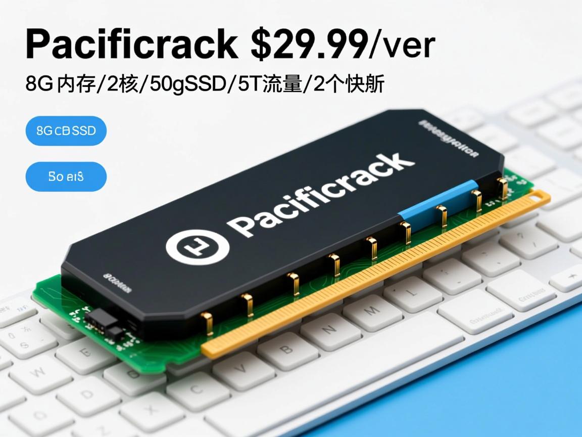 pacificrack：$29.99/年，8G内存/2核/50gSSD/5T流量/2个快照