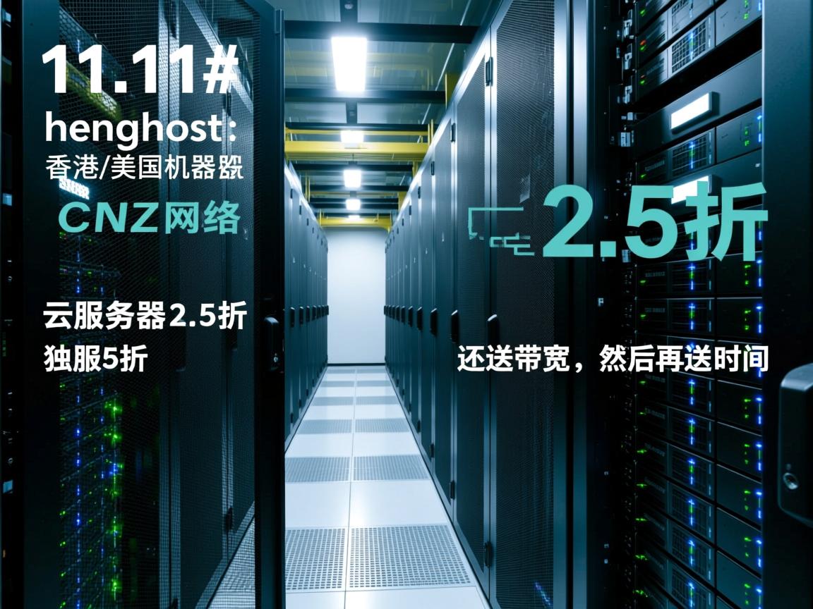 #11.11# henghost：香港/美国机房，CN2网络，云服务器2.5折，独服5折，还送带宽，然后再送时间