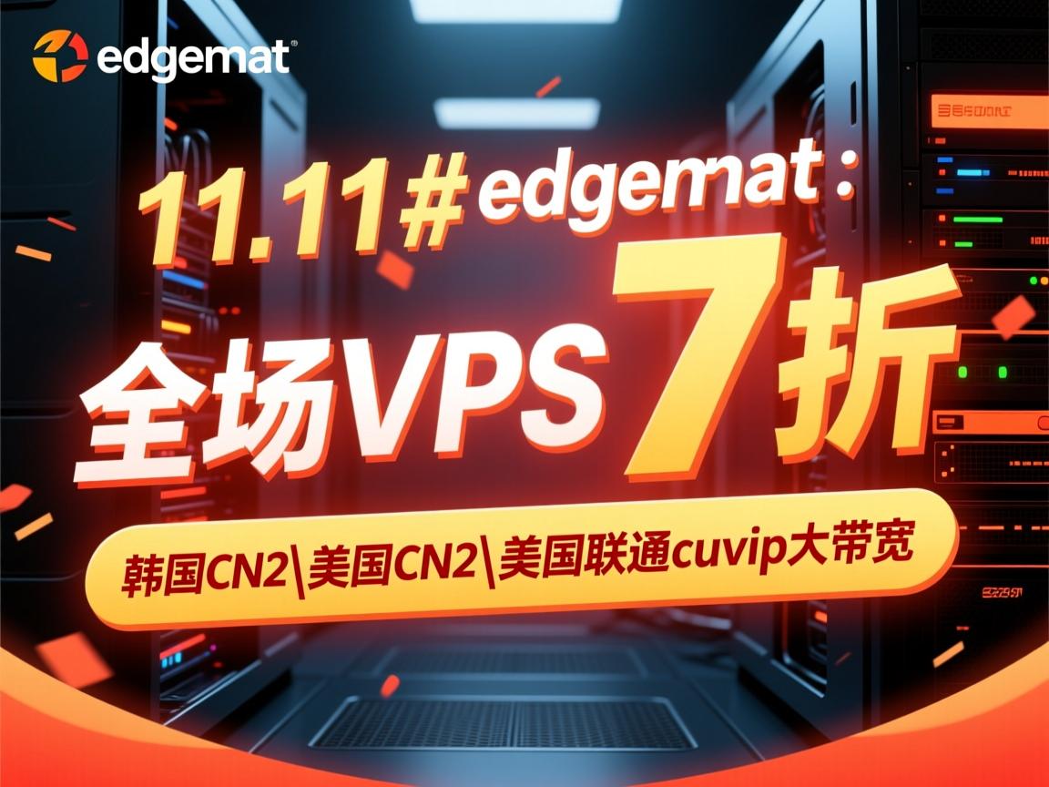 #11.11# edgenat：全场VPS7折优惠，韩国CN2\美国CN2\美国联通cuvip大带宽