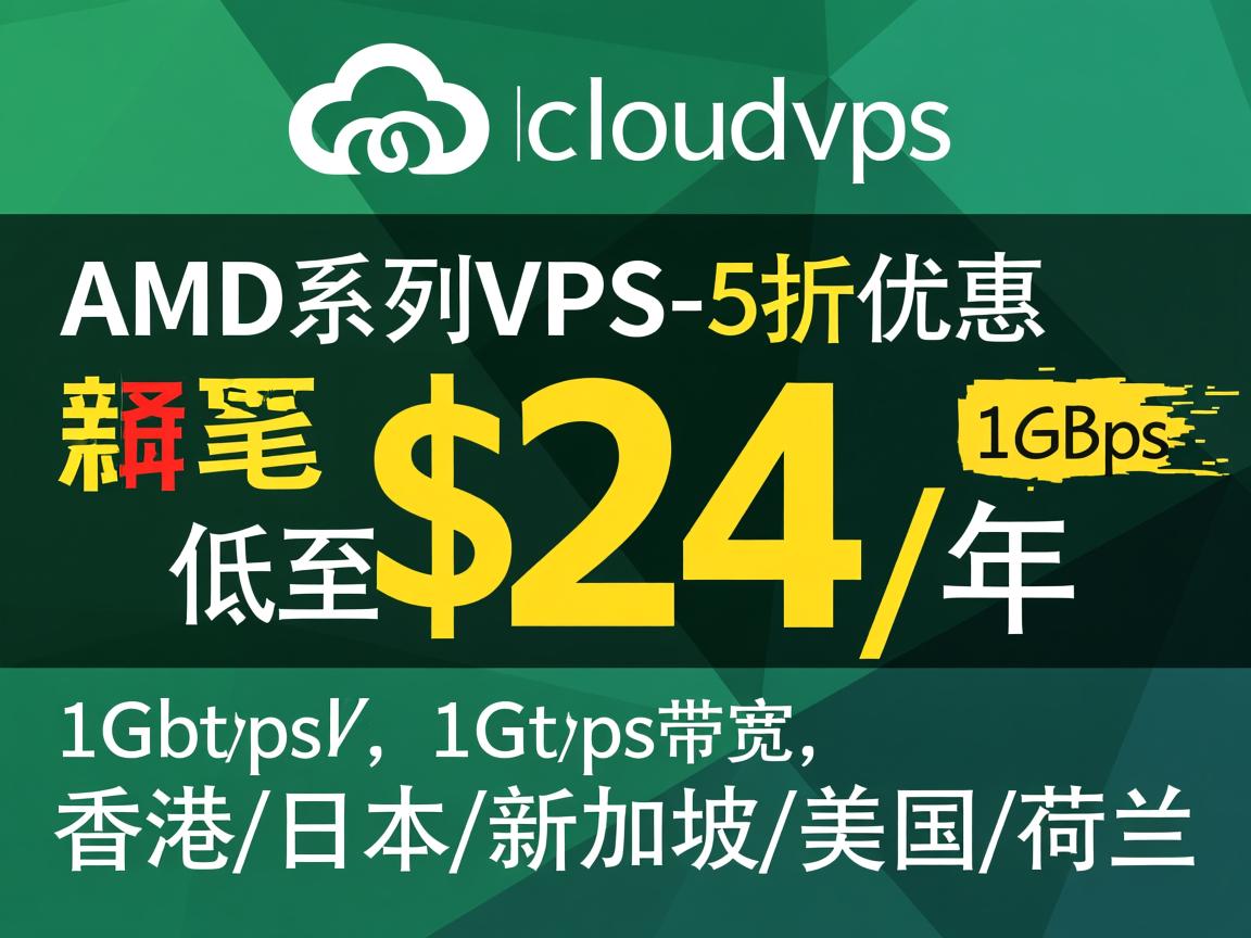 greencloudvps：AMD系列VPS-5折优惠，低至$24/年，1Gbps带宽，香港/日本/新加坡/美国/荷兰