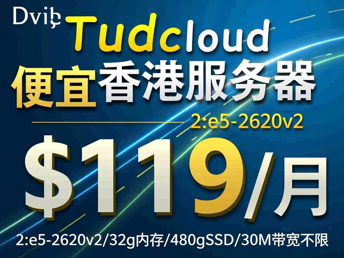 tudcloud：便宜香港服务器，$119/月，2*e5-2620v2/32g内存/480gSSD/30M带宽不限