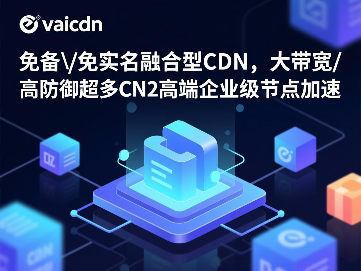 vaicdn：免备\免实名融合型CDN，大带宽/高防御，超多CN2高端企业级节点加速