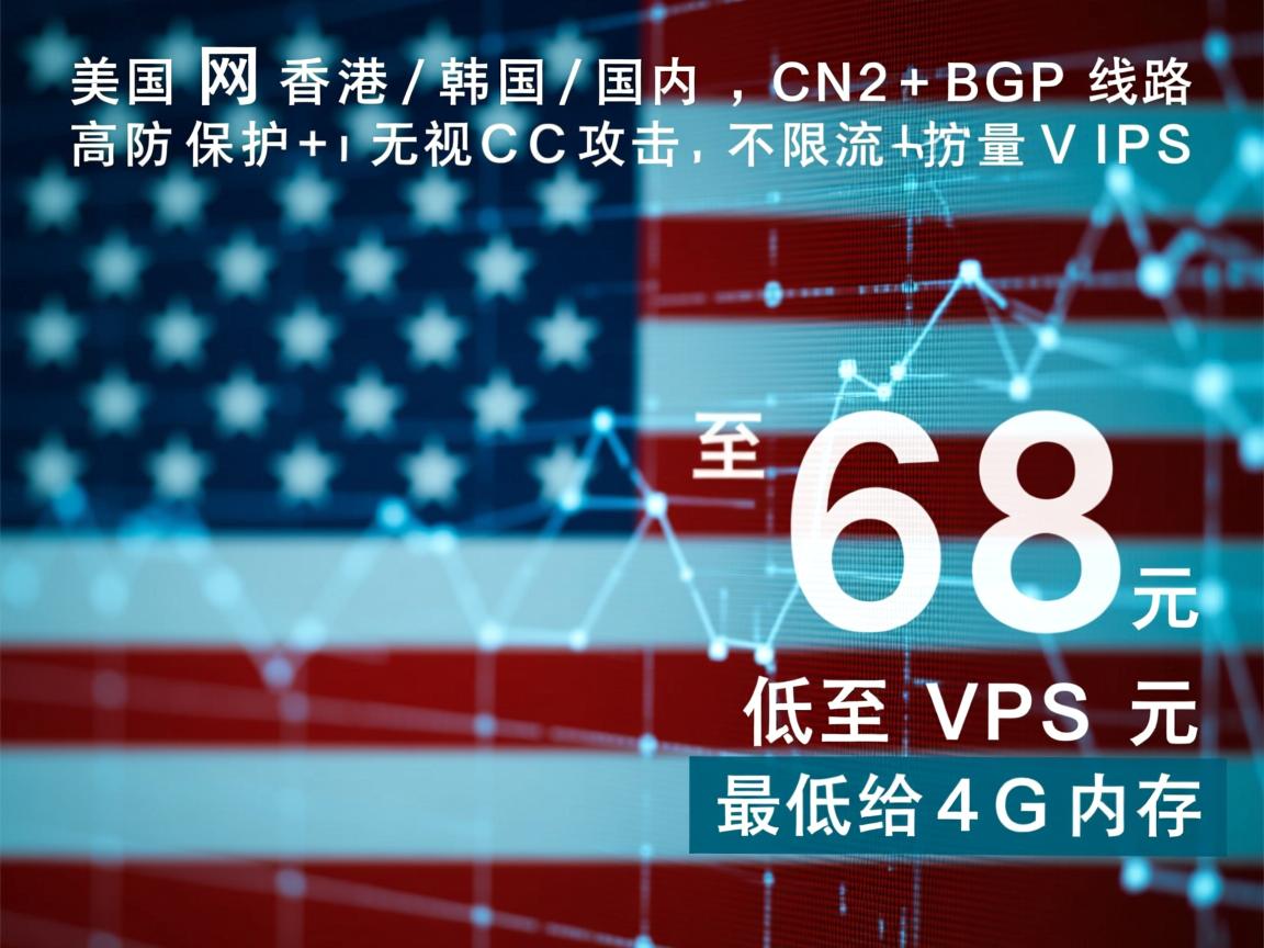 大网数据：美国\香港\韩国\国内，CN2+BGP线路，高防保护，无视CC攻击，不限流量VPS，低至68元，最低给4G内存
