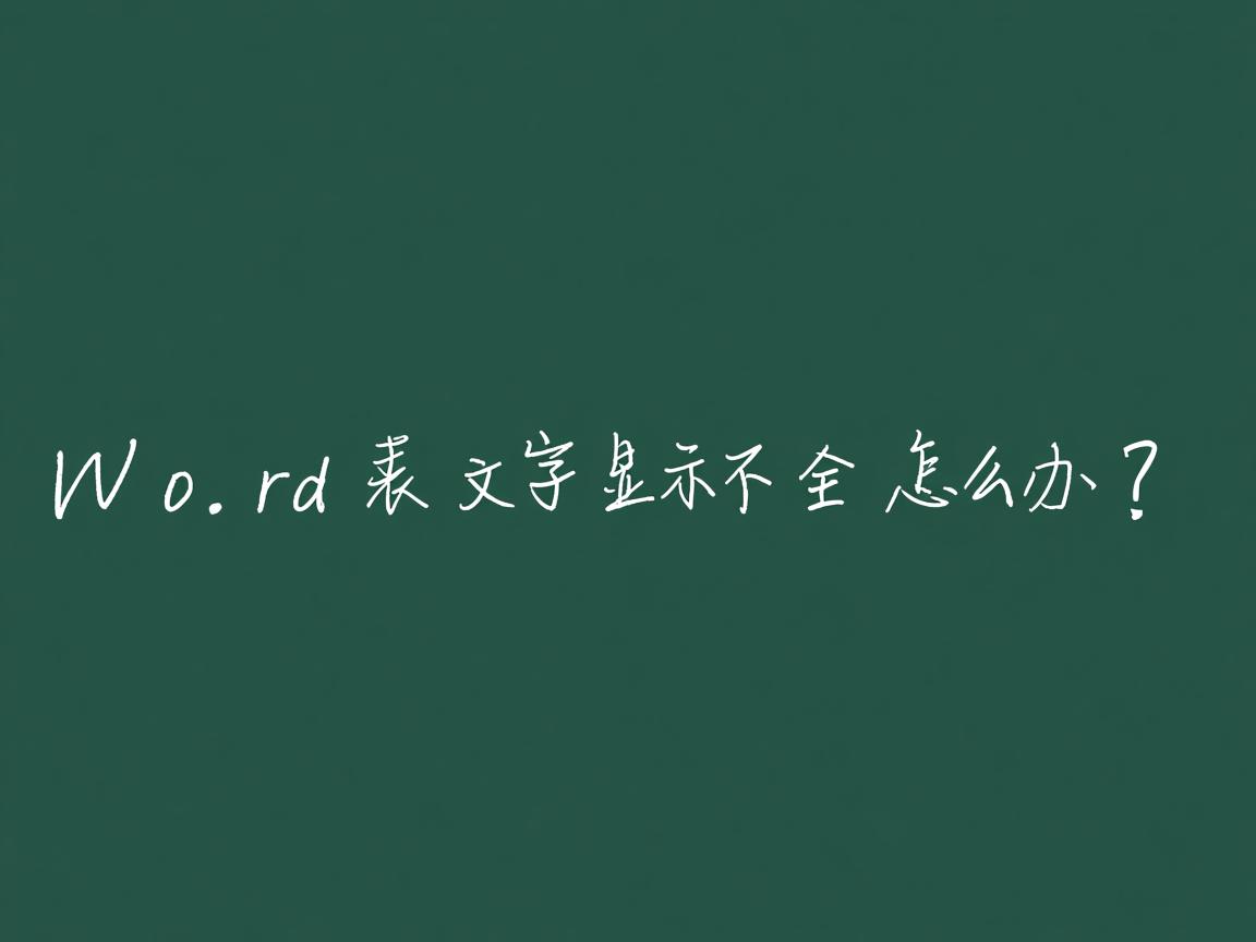 Word表格文字显示不全怎么办？  第2张