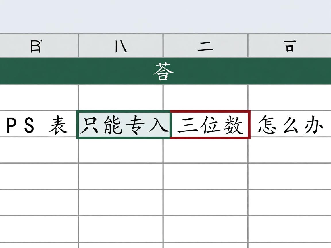 WPS表格只能输入三位数怎么办 第2张 WPS表格只能输入三位数怎么办 第2张