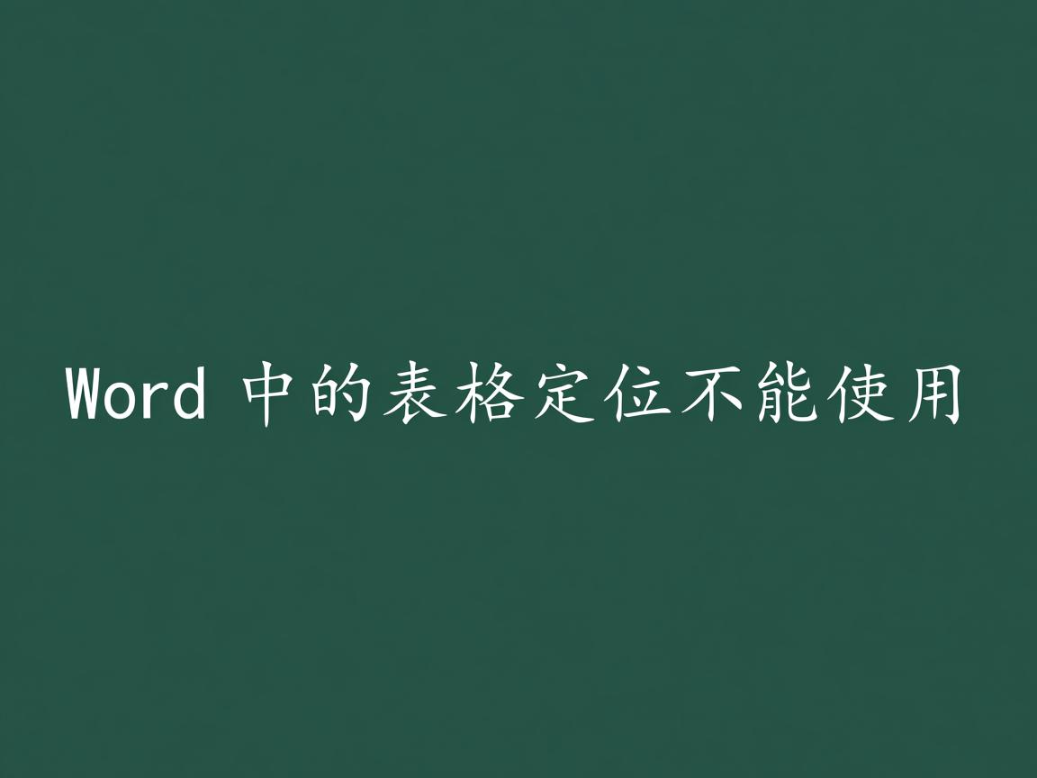 为什么word中的表格定位不能使用 第1张 为什么word中的表格定位不能使用 第1张