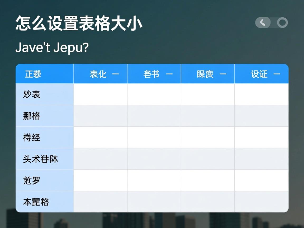 java怎么设置表格大小  第1张