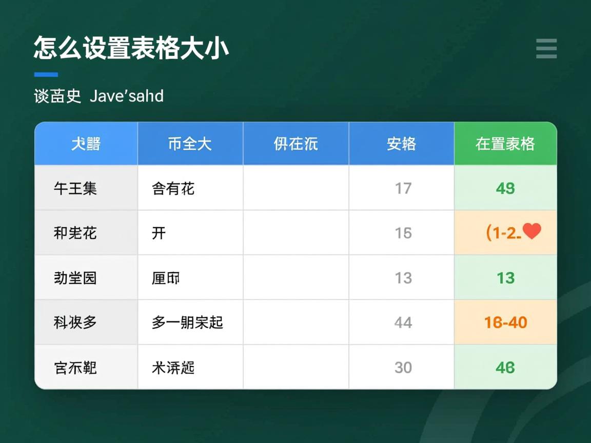 java怎么设置表格大小  第2张